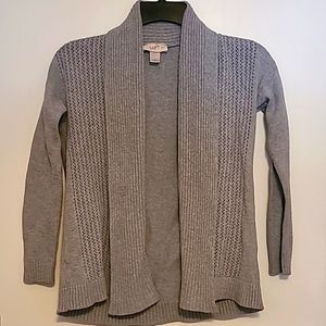 Loft gray shawl collar sweater Sz S